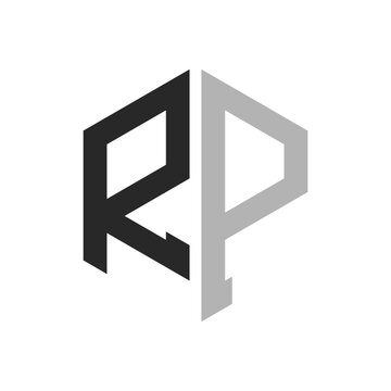 Modern Unique Hexagon Letter RP Logo Design Template. Elegant initial RP Letter Logo Concept
