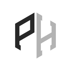 Modern Unique Hexagon Letter PH Logo Design Template. Elegant initial PH Letter Logo Concept