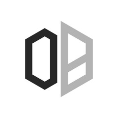 Modern Unique Hexagon Letter OB Logo Design Template. Elegant initial OB Letter Logo Concept