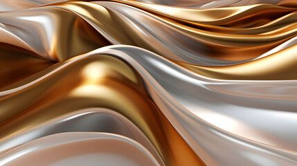 Digital gold and silver metal curve abstract graphic poster web page PPT background