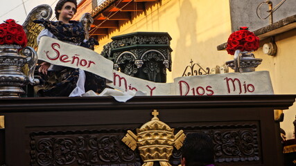Procession of Jesus Sepultado of San José Catedral. Holy Week in Antigua Guatemala