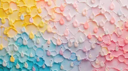 Generative AI A Soothing Display of Pastel-Colored Droplets in Tranquil Harmony.
