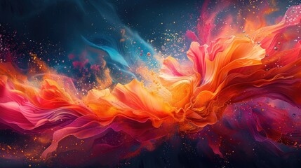 Fototapeta premium Generative AI A Vibrant Explosion of Abstract Shapes and Colors.