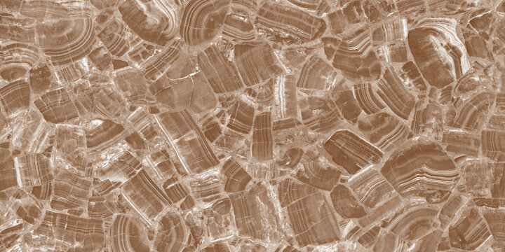A detailed close-up view of a brown marble surface. This image can be used for backgrounds, textures