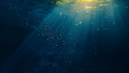 A Detailed Wide Shot of a Glowing Underwater Object