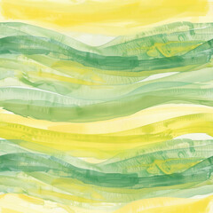 Seamless Pattern abstract yellow green watercolor brushstroke watery lines curved like ocean waves with soft flowing artistic lines for web banner background graphic resource