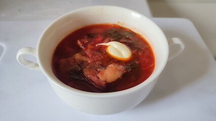 tomato soup in a bowl