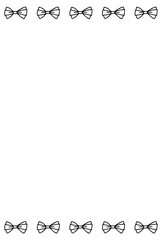 シンプルなリボンが並んだフレームイラスト