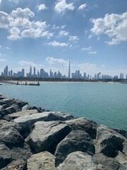 View of the Dubai skyline on a beautiful morning