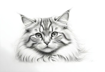 A beautiful cat drawing sketch 