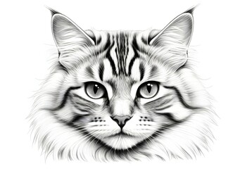 A beautiful cat drawing sketch  - obrazy, fototapety, plakaty