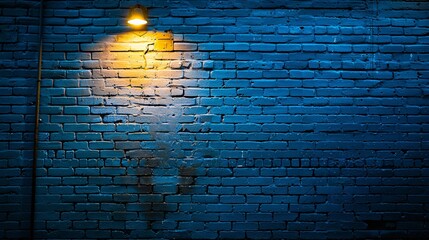 a brick wall with a light on it