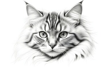 Obraz premium A beautiful cat drawing sketch 