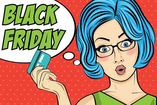 Black Friday Banner With Pin Up Girl Retro Style 6