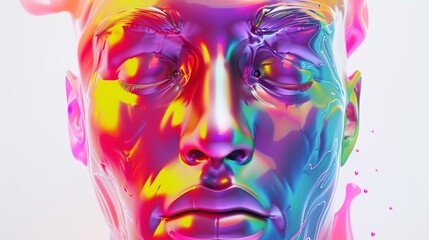 a face of a person with colorful paint