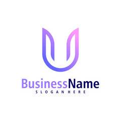 Letter U logo design vector. Creative Initial U logo concepts template