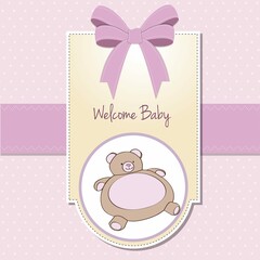 Baby Shower Card With Teddy Bear Toy