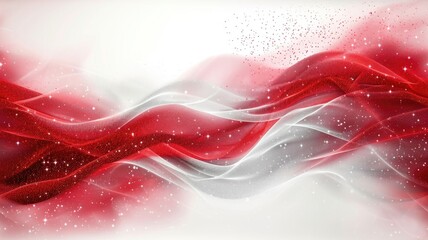 The red white hologram abstract picture in form of the brightly glittering wave that seems like liquid yet looks solid at the same time and also bright with the source of the light of itself. AIGX01. - 773734180