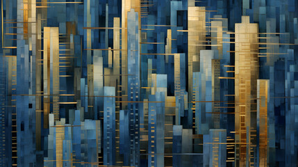 Fototapeta na wymiar Digital blue artistic city abstract graphic poster web page PPT background