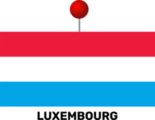 Luxembourg flag, location pin, location pointer	