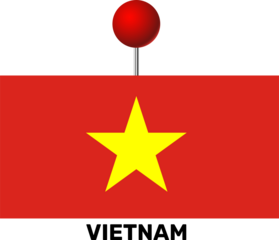 Map pin icon, vietnam flag