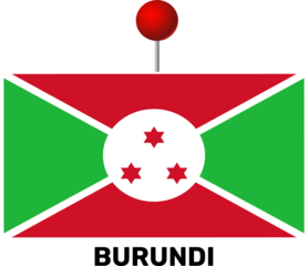 Map pin icon, Burundi flag