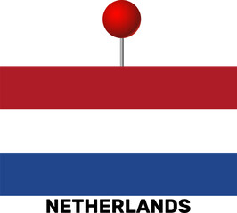 Map pin icon, Netherlands flag