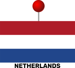 Map pin icon, Netherlands flag