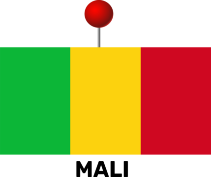 Map pin icon, Mali flag