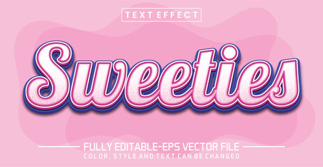 Sweeties font Text effect editable