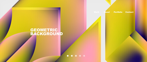 Minimal geometric web site page template design. Vector Illustration For Wallpaper, Banner, Background, Card, Book Illustration, landing page