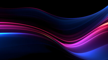 Digital blue purple neon light curve geometric abstract graphics poster web page PPT background