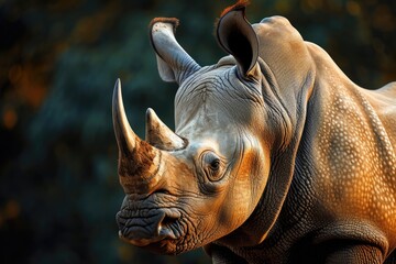 Rhinoceros, a species of African rhinoceros - obrazy, fototapety, plakaty
