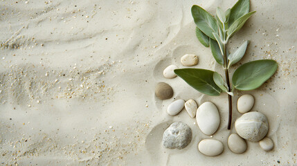 zen stones on the beach , generative ai