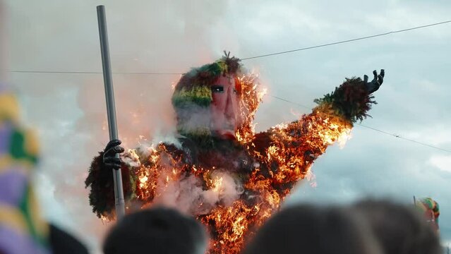Burning of the Careto at Podence Carnival in Portugal