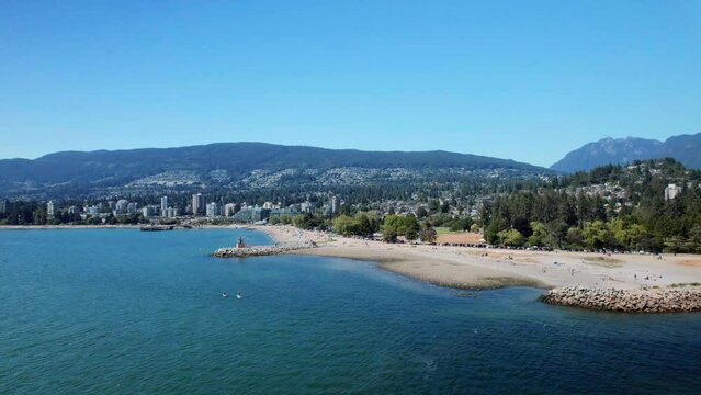 Summer Beach Drone View in Vancouver Canada