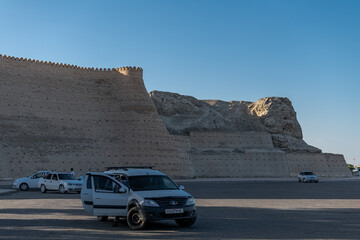 Walls of the Ark of Bukhara in Uzbekistan.