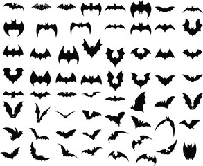 silhouette collection of bat animal