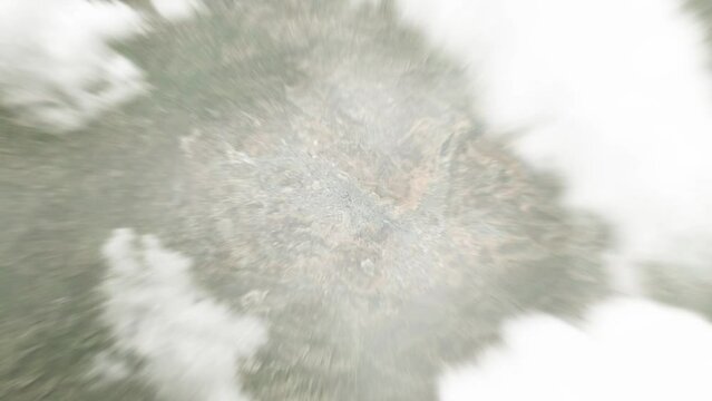 Earth zoom in from space to Nablus, Palestine. Followed by zoom out through clouds and atmosphere into space. Satellite view. Travel intro. Images from NASA