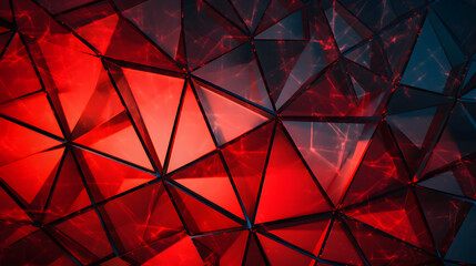 Digital red triangle geometric figure poster web page PPT background - obrazy, fototapety, plakaty