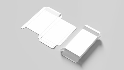 Box mock up isolated on white background. Cosmetics or medicine box mock up. 3D illustration. - 773747112