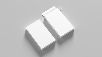 Box mock up isolated on white background. Cosmetics or medicine box mock up. 3D illustration. - 773747140