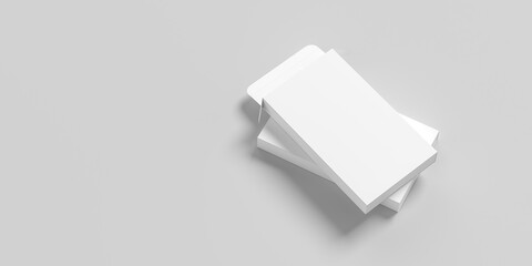 Box mock up isolated on white background. Cosmetics or medicine box mock up. 3D illustration. - 773747185