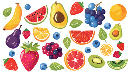 Fresh fruit design vector Flat vector 