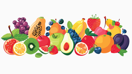 Fresh fruit design vector Flat vector 