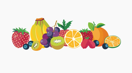 Fresh fruit design vector Flat vector 