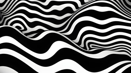 Digital black and white curve zebra pattern geometric abstract graphics poster web page PPT background