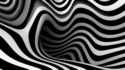 Obraz premium Digital black and white curve zebra pattern geometric abstract graphics poster web page PPT background