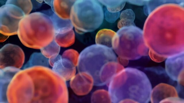 An electron microscope image of cells from a cheetah capturing their extreme speed and agility. . AI generation.