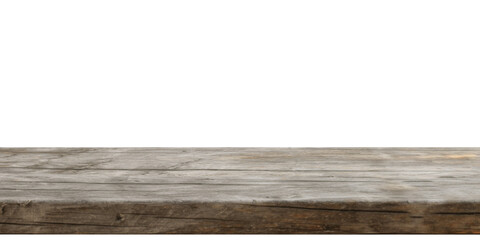 Wooden table top isolated on transparent background 3d PNG - obrazy, fototapety, plakaty